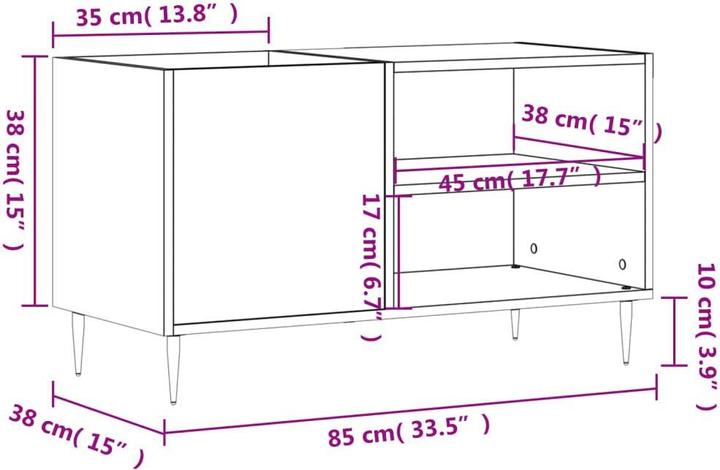 Image du produit vidaXL Plattenschrank Betongrau 85x38x48 cm Holzwerkstoff