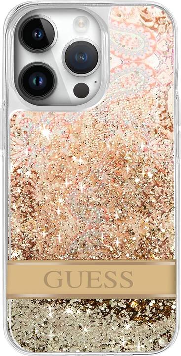 Actual product image Guess GUHCP14XLFLSD iPhone 14 Pro Max 6.7" złoty/gold hardcase Paisley Liquid Glitter (Apple iPhone 14 Pro Max)
