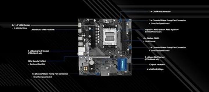 Immagine prodotto AsRock B650M-H/M.2+ (AM5, AMD B650, mATX)