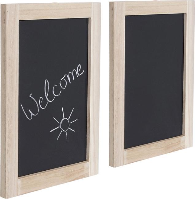 Immagine prodotto Mendler 2x Lavagna a muro, lavagna per scrivere in ardesia Lavagna decorativa per avvisi - 40x30cm