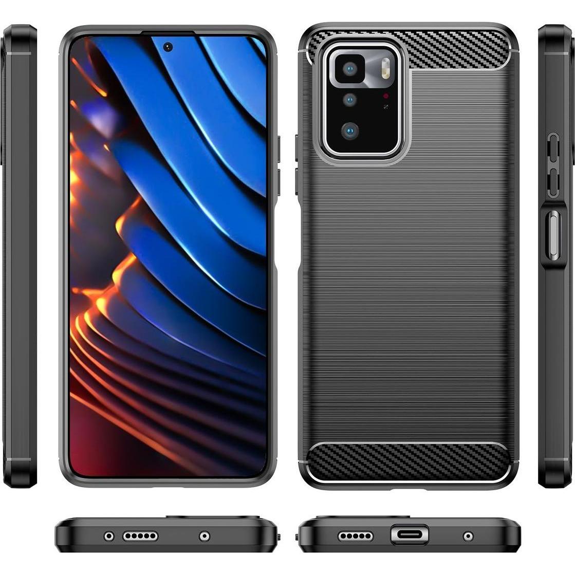 Thumbnail - König Design Hülle Handy Schutz für Sony OnePlus Realme Xiaomi Case Cover Bumper Carbon Optik (Xiaomi Poco X3 GT), Smart...