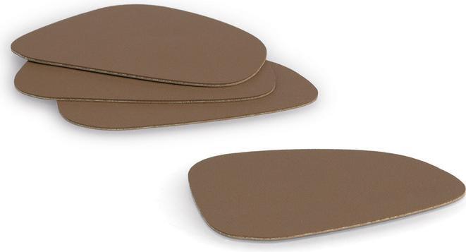 Actual product image Zeller Present Glasuntersetzer-Set Kunstleder 2-farbig 4-teilig 10x12 cm (4x, Glass coaster)