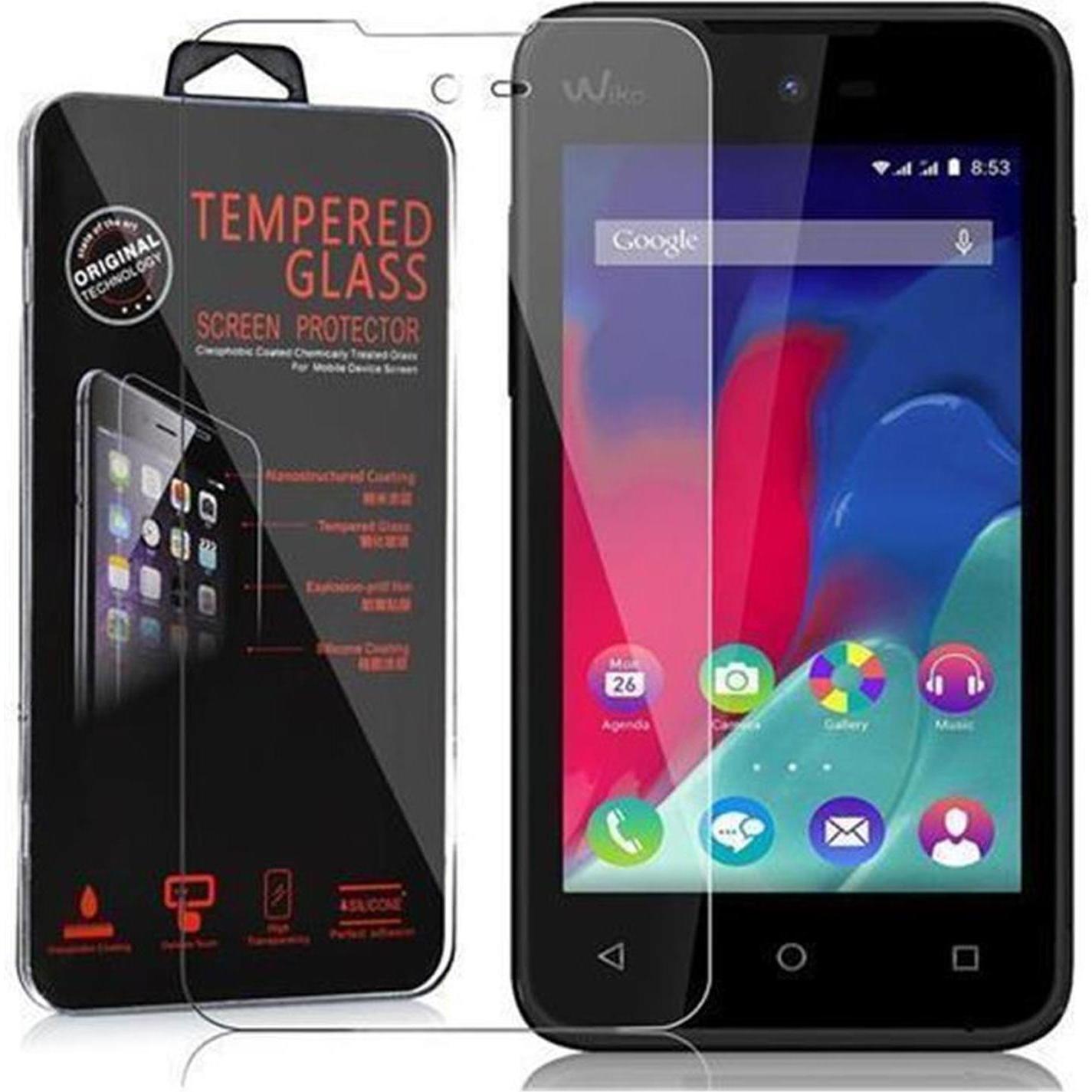 Cadorabo Displayschutzglas (1 Stück, Wiko Sunset 2), Smartphone Schutzfolie, Transparent