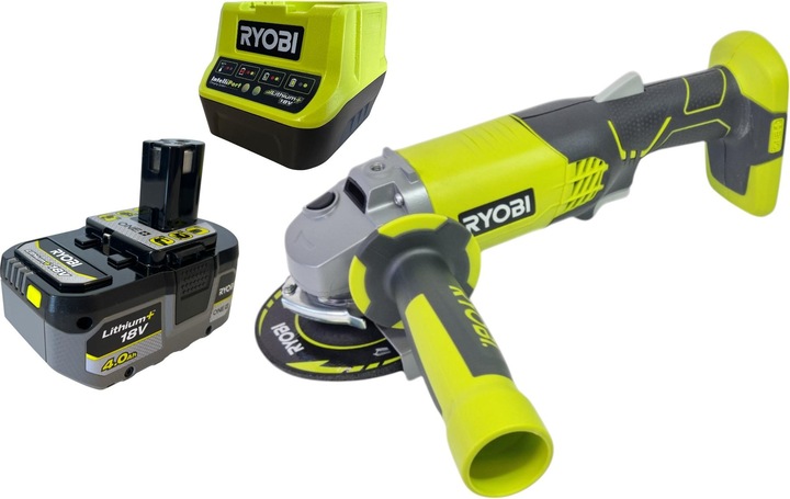 Productafbeelding Ryobi R18AG-0 Accuslijper 18 V ONE+ 115 mm + 1x accu 4.0 Ah + lader (115 mm)