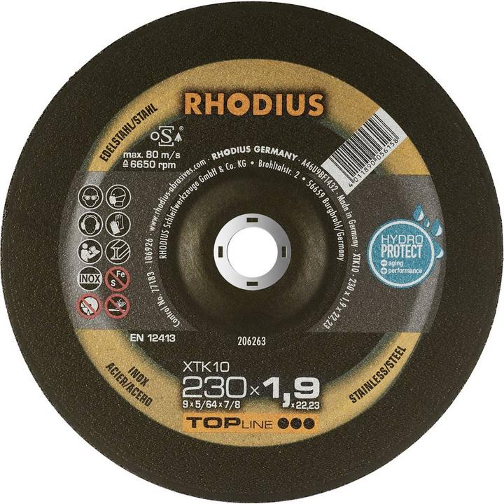 Image du produit Rhodius Disque à tronçonner extra-mince à moyeu déporté XTK10 Ø 230 x 1,9x 22,23mm