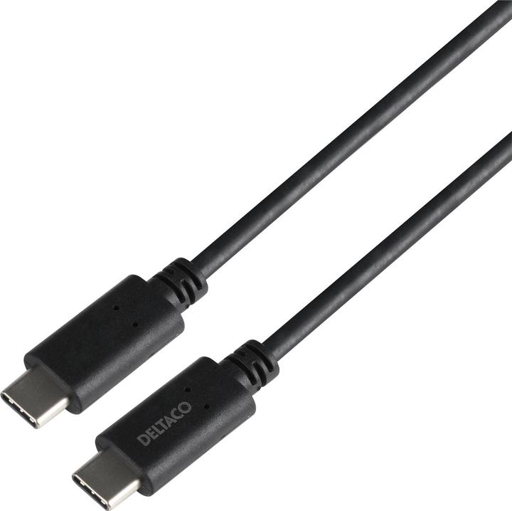 Produktbild Deltaco USB3.2 gen1, USB-C - USB-C, 5A EPR, 2m, black - USB 3.0 - USB Typ C (2 m, USB 3.2 Gen 1, 240 W)