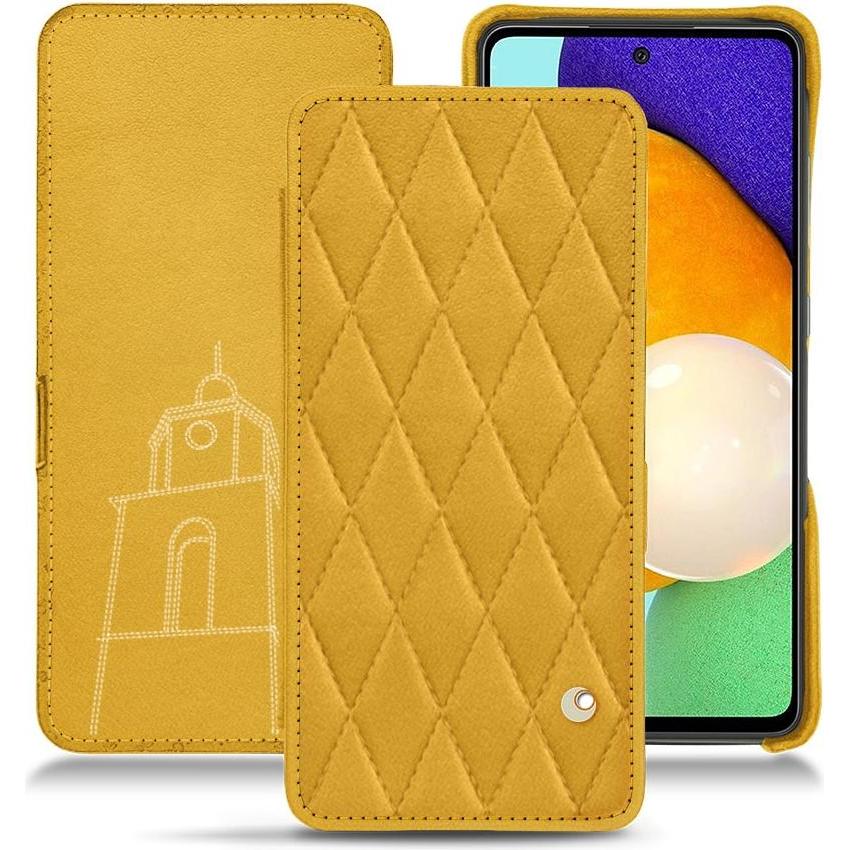 Noreve Lederschutzhülle horizontal (Samsung Galaxy A52), Smartphone Hülle, Orange