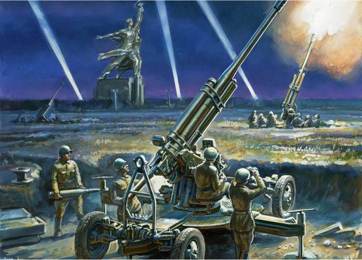Actual product image Carson 1:72 Soviet 85 mm Anti-Aircraft Gun