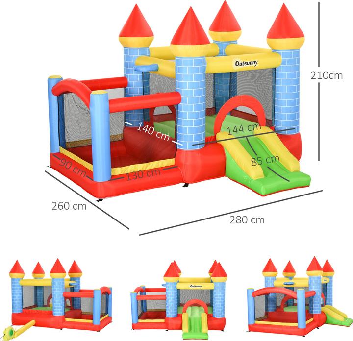 Immagine prodotto Outsunny Castello gonfiabile con scivolo e piscina