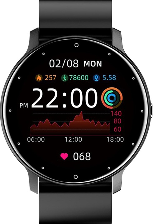 Actual product image North Edge Smartwatch with activity tracker, silicone strap - Black (44.70 mm)