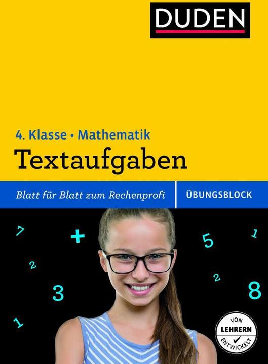 Actual product image Exercise block: Mathematics - text problems 4th grade (German, Barbara Scholz, Beate Schreiber, Tom Breitenfeldt, Ute Mueller-Wolfangel, 2015)