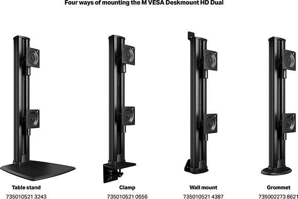 Immagine prodotto Multibrackets Supporto per monitor Dual 32-50", nero, verticale (Tavolo, 50", 24 kg)