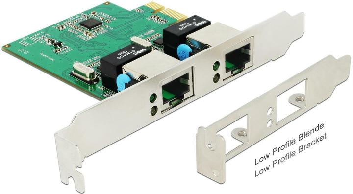 Produktbild Delock Netzwerkkarte 2 Ports, 1Gbps Realtek RTL8111H Chipsatz (Mini PCI Express)