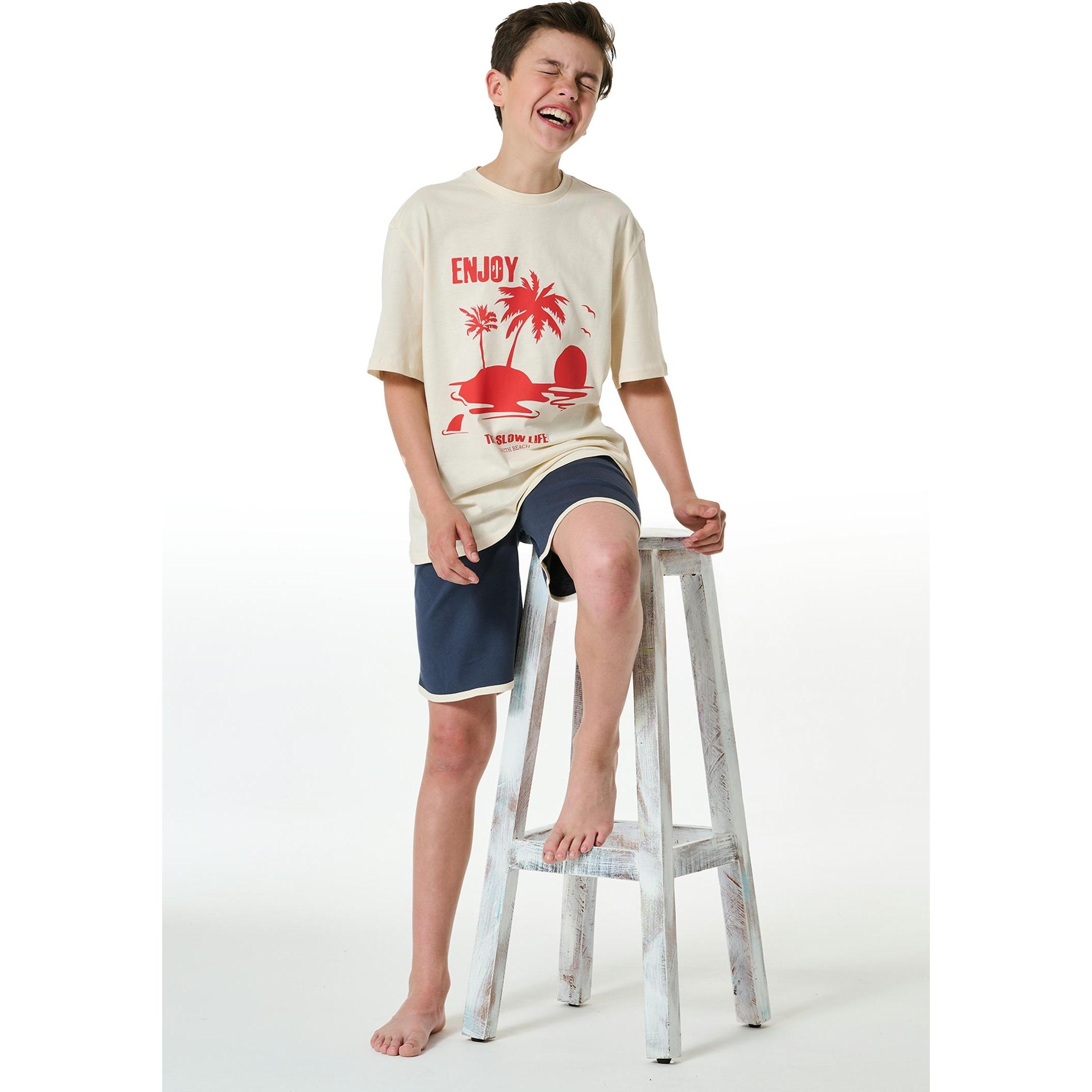 Thumbnail - Schiesser, Jungen, Pyjama, Pyjama Organic Cotton, Beige, (164)