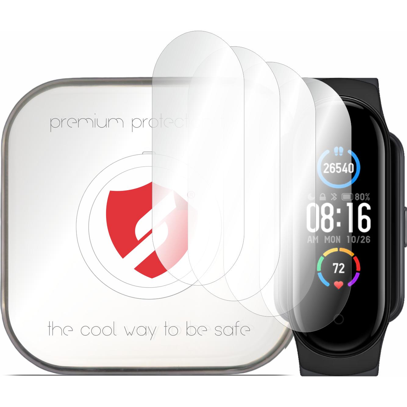 Smart Protection - Premium Classic (4 pack) - Xiaomi Mi Band 5 / 6 / 6 NFC / Amazfit Band 5 - Clear, Accessori per smartwatch, Trasparente