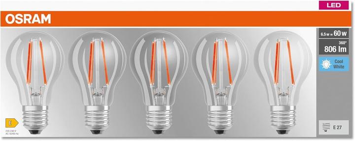 Image du produit Osram Led Base Classic A (E27, 806 lm, 5x)