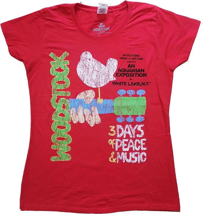 Immagine prodotto Woodstock Maglietta donna/donna in cotone vintage (L)