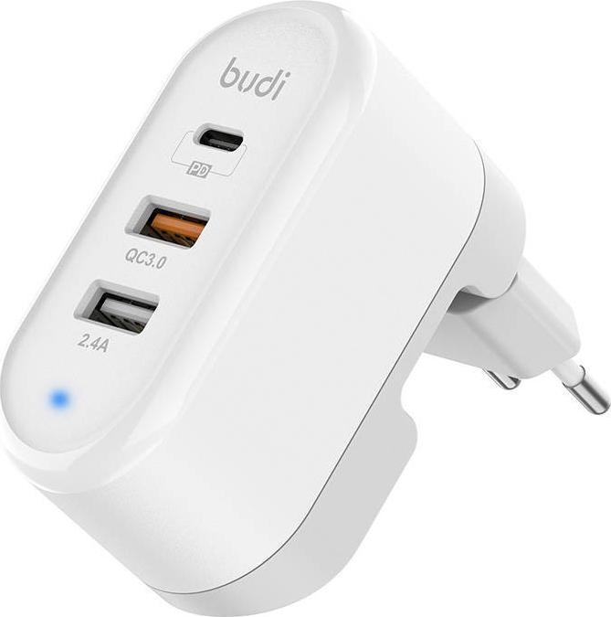 Actual product image Budi Charger 5V2.4A PD TYPE C + USB 2.4A (2 ports)
