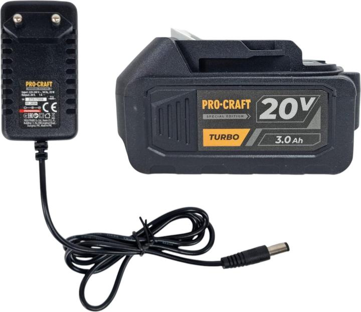 Produktbild Procraft CT20BL Akku Rasentrimmer 20 V 30 cm Brushless + 1x Akku 3,0 Ah + Ladegerät (Metallschneideblatt, Trimmfaden)