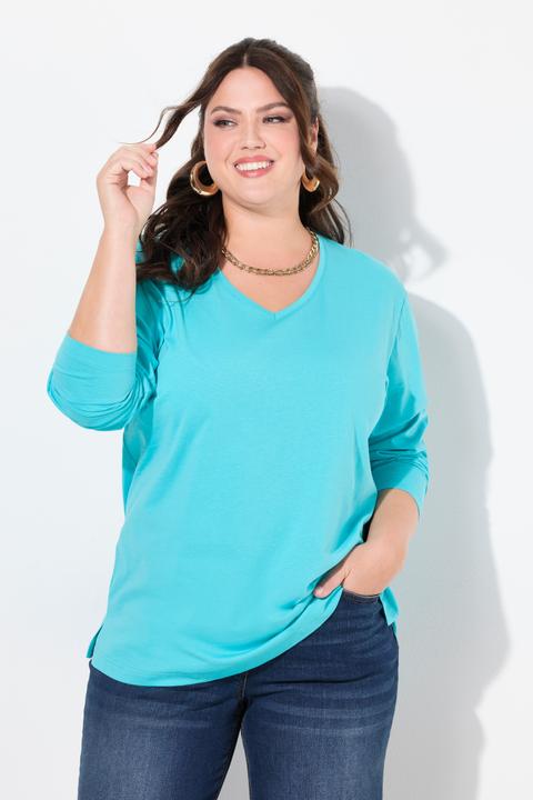 Produktbild Ulla Popken Shirt, V-Ausschnitt, Relaxed, Langarm (60)
