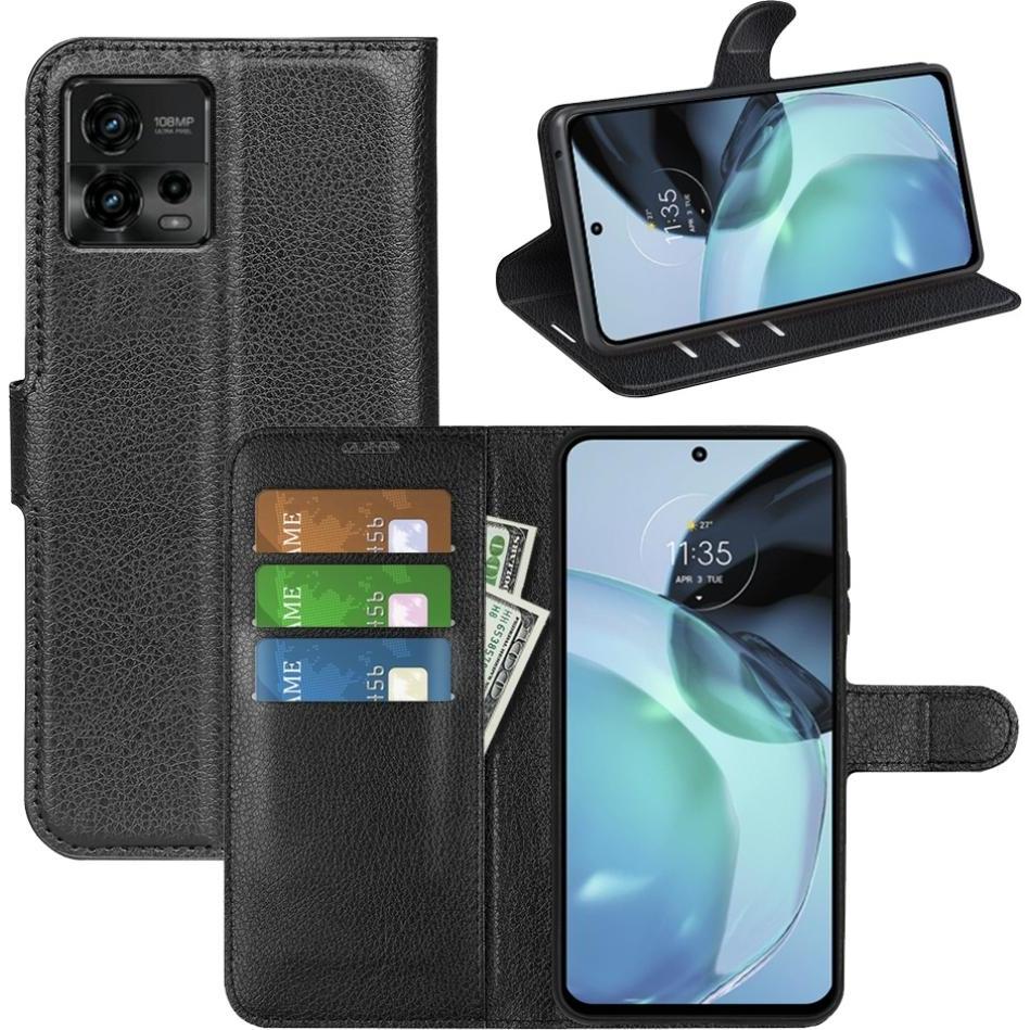 Screenguard Motorola Moto G72 Leather Guard Lederhülle (Motorola Moto G72), Smartphone Hülle, Schwarz