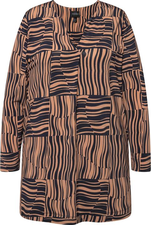 Produktbild Ulla Popken Long-Slinkyshirt, A-Linie, Tunika-Ausschnitt, Langarm (50, 52)