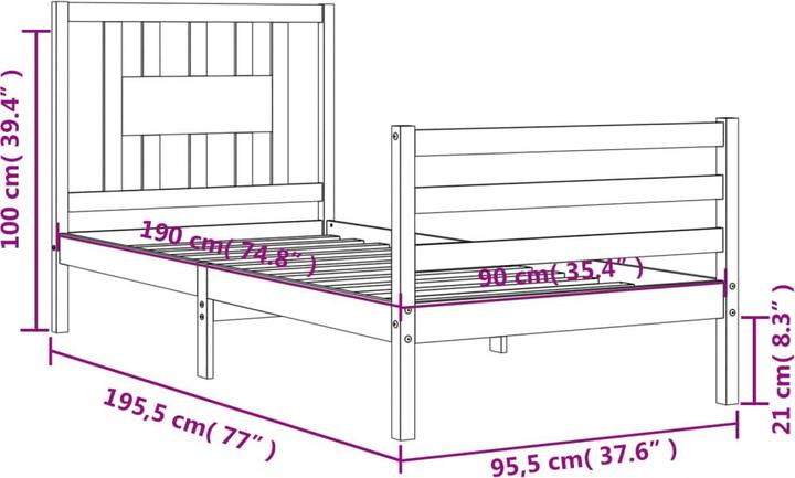 Produktbild vidaXL Nero (90 x 190 cm)