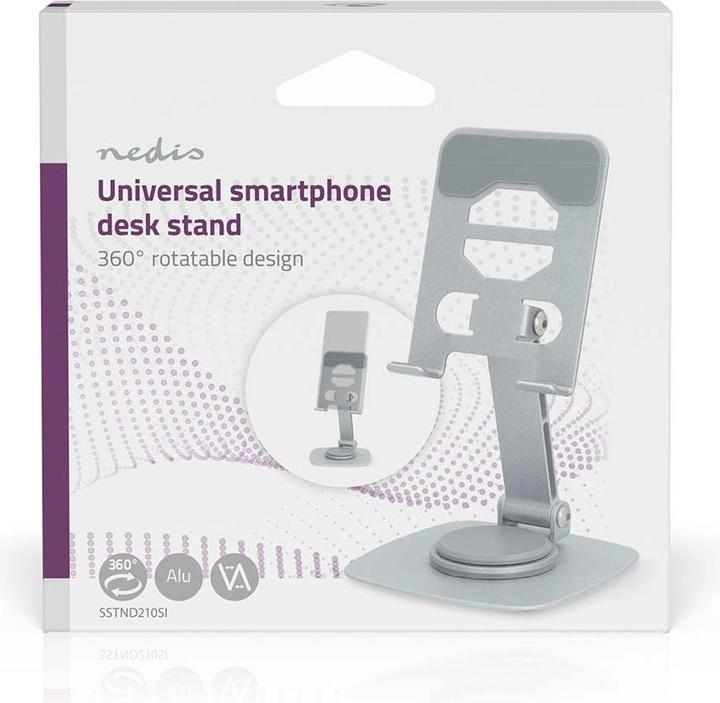 Actual product image Nedis Phone stand - Universal - Fully mobile - Silver