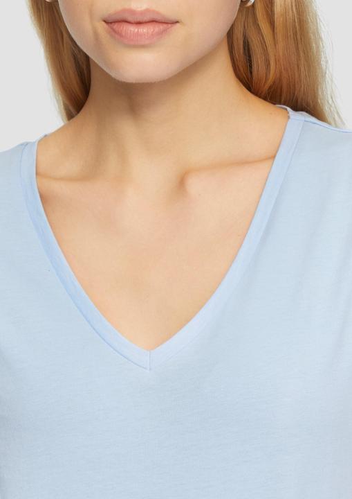 Actual product image S.Oliver T-Shirt Baumwollshirt mit V-Ausschnitt (L)