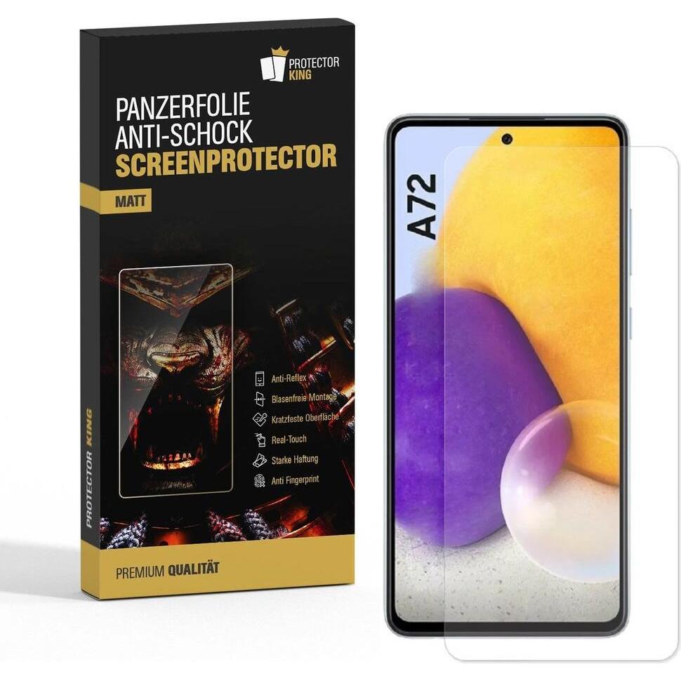 Protectorking 4x Premium Displayschutzfolie Matt Entspiegelt (1 Stück, Samsung Galaxy A72), Smartphone Schutzfolie, Tran...