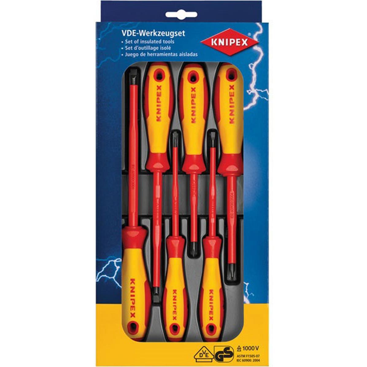 Knipex, Schraubenzieher, Schraubendreher-Paket (Schlitzschrauben, Phillipps-Kreuzschlitz (PH))