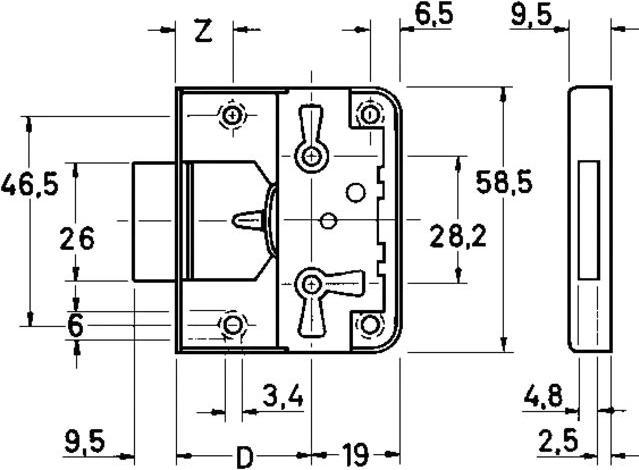 Actual product image Screw-on cabinet lock with key