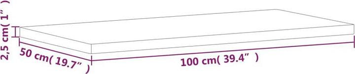 Actual product image VidaXL Tischplatte 100x50x2,5 cm Rechteckig Massivholz (100 x 50 x 2.5 cm)