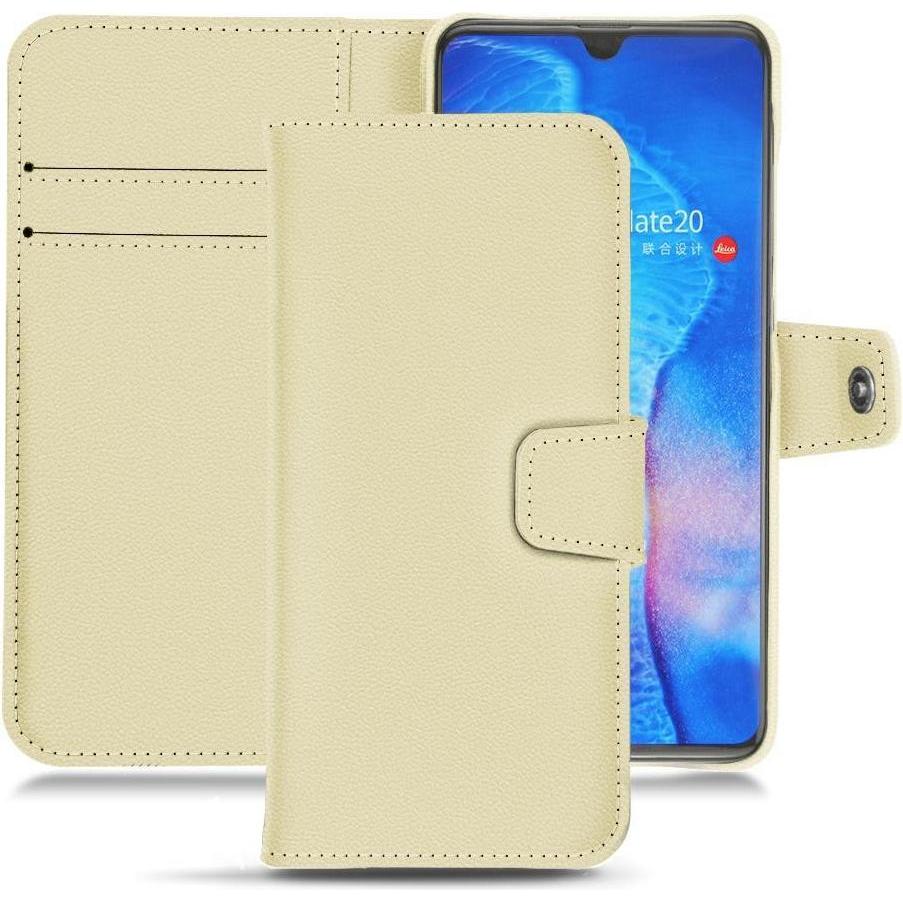 Noreve Lederschutzhülle Wallet (Huawei Mate 20), Smartphone Hülle, Beige