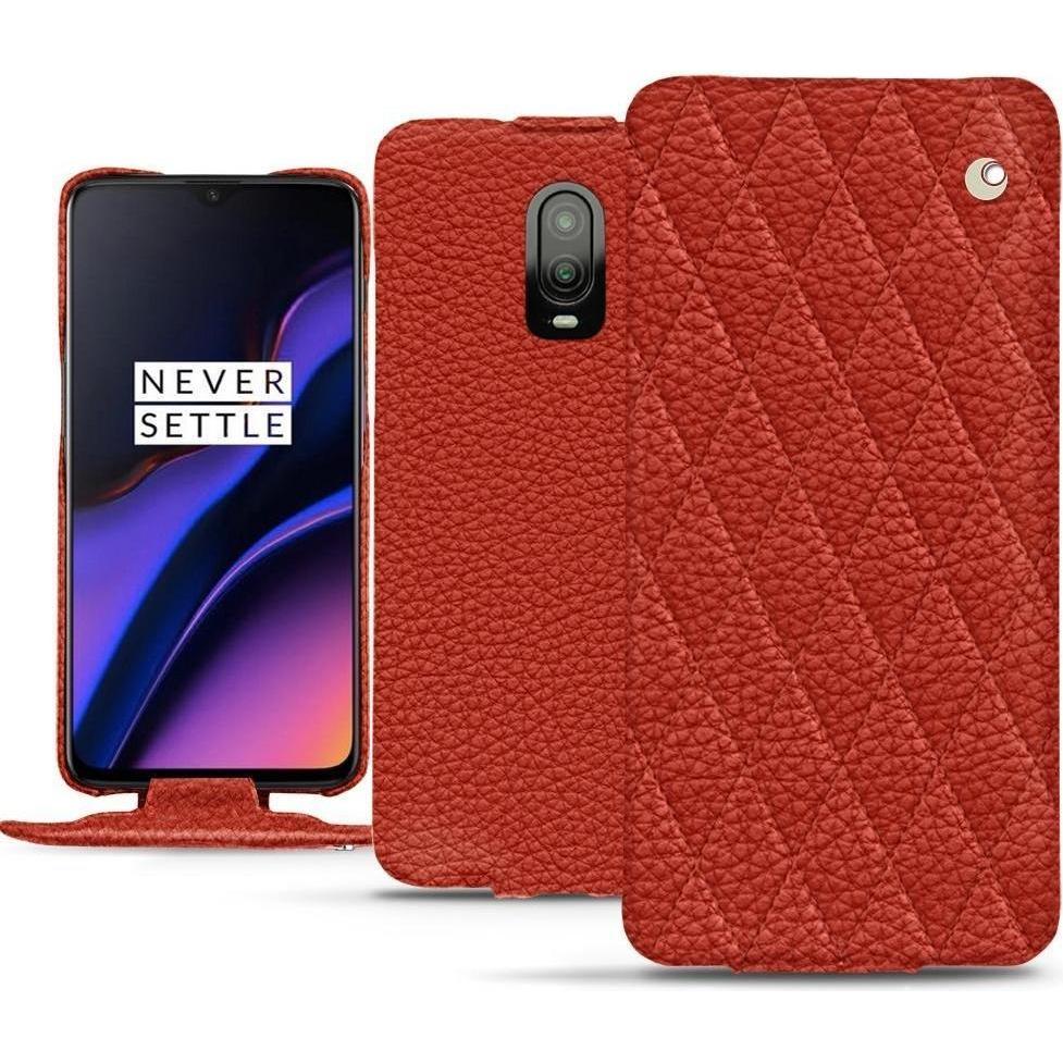 Noreve Lederschutzhülle vertikal (OnePlus 6T), Smartphone Hülle, Orange