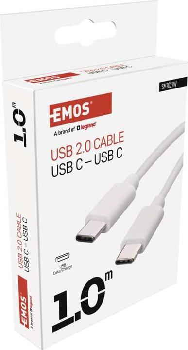 Immagine prodotto Emos Cavo USB 2.0 C maschio - USB 2.0 C maschio 1m, bianco (1 m, USB 2.0, 60 W)