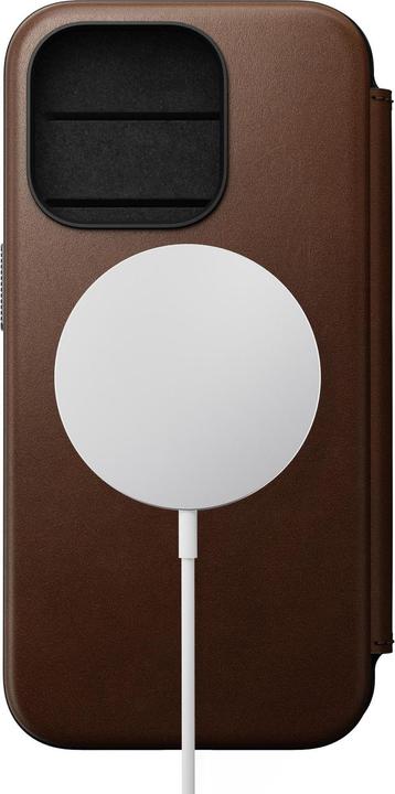 Actual product image Nomad Book Cover Modern Leather Folio iPhone 15 Pro Brown (Apple iPhone 15 Pro)
