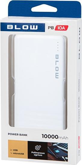 Produktbild Blow POWER BANK 10000MAH BIAŁY PB10A (10000 mAh, 22.50 W, 37 Wh)