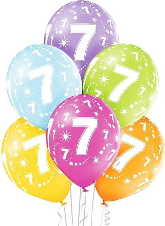 Amscan Ballone, 6 Stück, assortiert, Zahl 7 (6x)