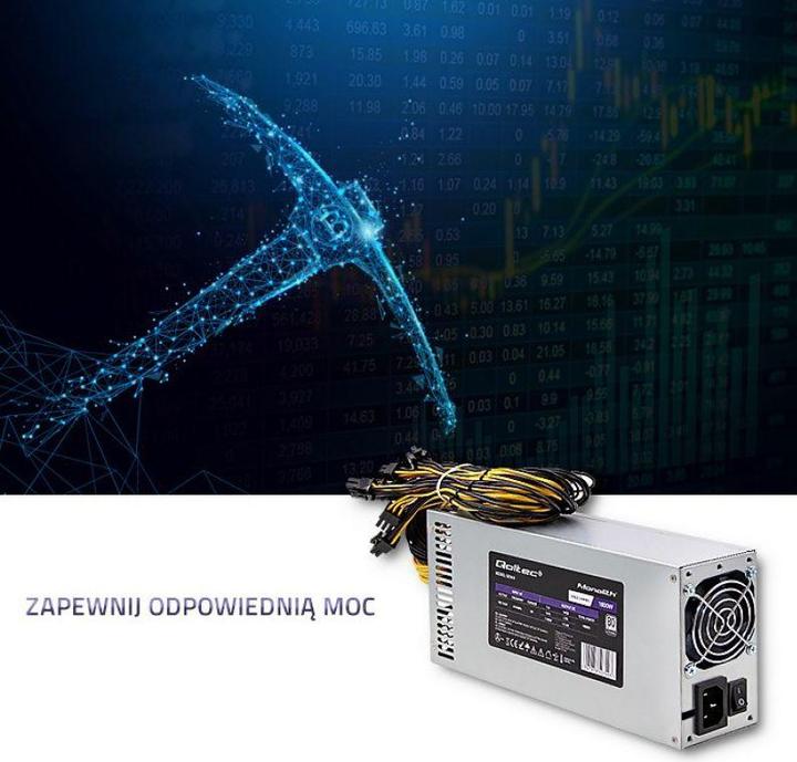 Produktbild Qoltec 50349 PCI-E 1800W power supply 80 Plus Platinum Game miner (1800 W)