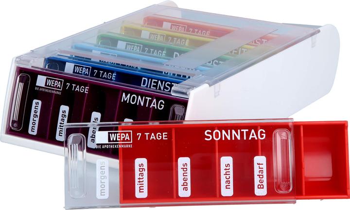 Actual product image Wepa Medikamentendosierer 7 Tage Wochenmagazin Regenbogen / UV-Schutz+, 1 St. Dosette