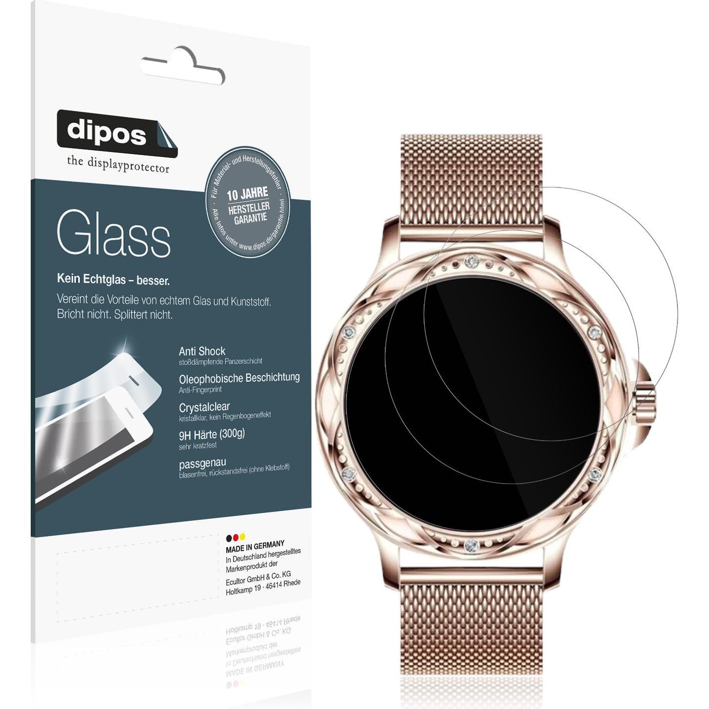 Dipos Anti-Shock Displayschutz 9H, Smartwatch Schutzfolie, Transparent