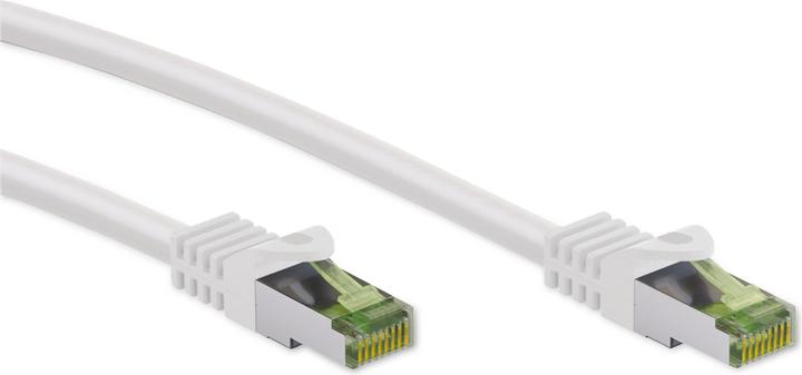 Goobay Câble patch RJ45 avec câble brut CAT 8.1 S/FTP, blanc (S/FTP, CAT8.1, 7.50 m)
