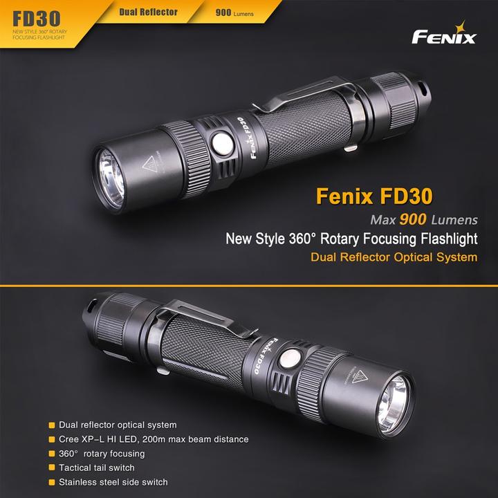 Produktbild Fenix Taschenlampe FD30 LED mit Cree XP-L HI 360 Grad fokussierbar inkl. Akku