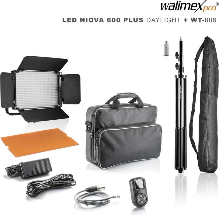 Image du produit Walimex LED Niova 600 Plus Daylight + trépied WT-806 (Panneaux lumineux)