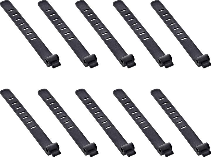 InLine 10er Pack ® Kabelbinder Silikon, wiederverschliessbar, 97x10mm, schwarz (97 mm, 10 Stk.)
