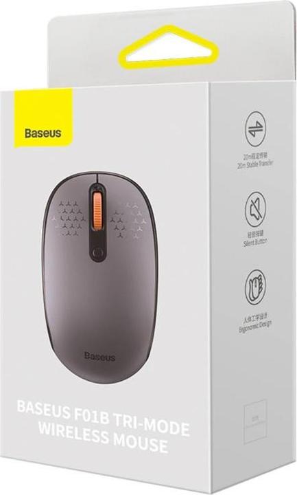 Produktbild Baseus Kabellose Maus F01B Tri-Mode 2,4 G BT 5,0 1600 DPI (frostiges Grau) (Kabellos)