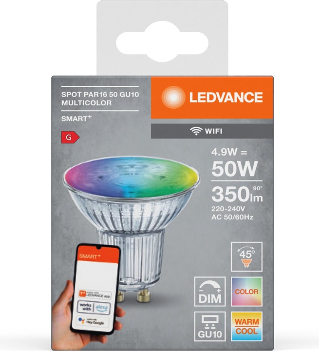 Produktbild Ledvance Smart+ Wifi Spot (GU10, 5 W, 350 lm, 1 x, G)