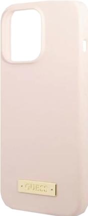 Produktbild Guess GUHMP13LSPLP iPhone 13 Pro / 13 6,1" różowy/pink hard case Silicone Logo Plate MagSafe (Apple iPhone 13 Pro)