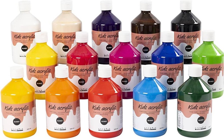 Immagine prodotto Creativ Company A-Color - Vernice acrilica - Lucida - (15 x 500 ml) (Colori assortiti, 500 ml)